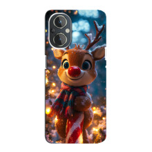 Яскравий чохол для OnePlus Nord N20 з Зимові Оленята – Олень з шарфом