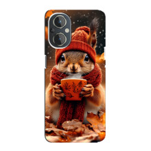 Печатный чехол «Зверята с кофе» для OnePlus Nord N20 – Белка с кофе