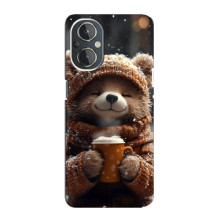 Печатный чехол «Зверята с кофе» для OnePlus Nord N20 – Мишка с кофе