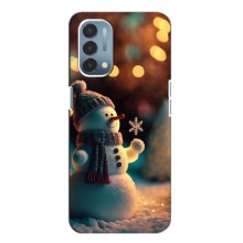 Чехлы на Новый Год OnePlus Nord N200 5G (DE211) – Снеговик праздничный