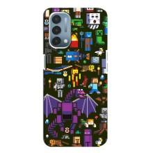 Чехол Майнкрафт на OnePlus Nord N200 5G (DE211) (AlphaPrint) Minecraft (Коллаж Майнкрафт)
