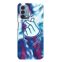 Чехол с принтом для OnePlus Nord N200 5G (DE211) (AlphaPrint - Знак сердечка) – Радужное сердце