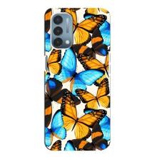 Чохол з принтом для ВанПлас Норд N200 5G (DE211) - (Прикольні) (AlphaPrint) (Яскраві метелики)