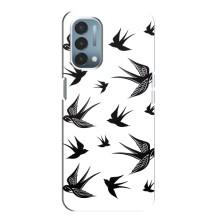 Чехол с птицами на OnePlus Nord N200 5G (DE211) (VPrint) (Ласточки)