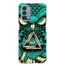 Чехол с птицами на OnePlus Nord N200 5G (DE211) (VPrint) (Сова с глазом)