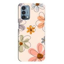 Чехол с цветочным принтом на ВанПлас Норд Н200 5G – Разноцветные цветы