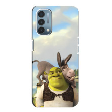 Чехол с мультфильмом Шрек на OnePlus Nord N200 5G (DE211) – Шрек и осел