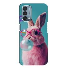 Чохол з принтом стильні тварини для ВанПлас Норд N200 5G (DE211) – Кролик в окулярах