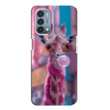 Чохол з принтом стильні тварини для ВанПлас Норд N200 5G (DE211) – Стильна жирафа