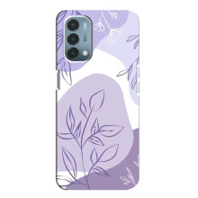 Силиконовый чехол с принтом в цветах на OnePlus Nord N200 5G (DE211) – Фиолетовый дизайн
