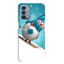 Новорічні Чохли для ВанПлас Норд N200 5G (DE211) (VPrint) (Сніговик на лижах)