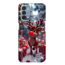 Яскравий чохол для OnePlus Nord N200 5G (DE211) з Зимові Оленята – Олень серед подарунків