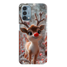 Яркий чехол для OnePlus Nord N200 5G (DE211) с Зимними Оленятами
