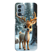 Яскравий чохол для OnePlus Nord N200 5G (DE211) з Зимові Оленята – Оленятко в лісі