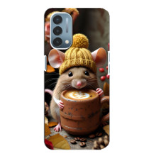 Печатный чехол «Зверята с кофе» для OnePlus Nord N200 5G (DE211) – Медведь с кофе