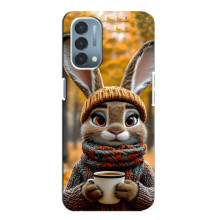 Печатный чехол «Зверята с кофе» для OnePlus Nord N200 5G (DE211) – Зайчик с кофе
