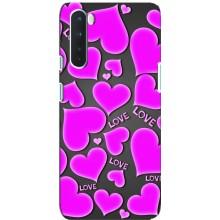 Чехлы для любимой на ВанПлюс Норд (VPrint) (Pink hearts)