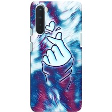 Чехол с принтом для OnePlus Nord (AlphaPrint - Знак сердечка) – Радужное сердце