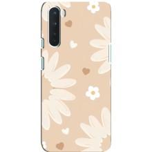 Чохол з квітковим принтом на ВанПлюс Норд (Бежеві квіти)