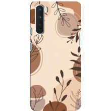 Чохол з квітковим принтом на ВанПлюс Норд (Коричневі квіти)