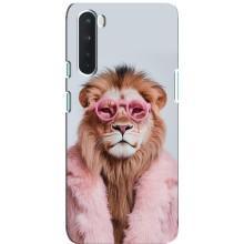 Чохол з принтом стильні тварини для ВанПлюс Норд (Лев в окулярах)