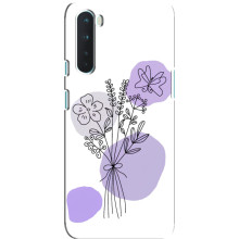 Силконовий чохол з принтом в квітах на OnePlus Nord – Фіолетовий букет