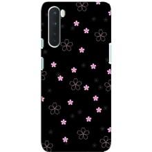Чохол з розовим принтом для OnePlus Nord – Рожеві квіти на чорному