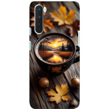 Чехол с уникальным дизайном «Осень с кофе» для OnePlus Nord – Тёмный кофе