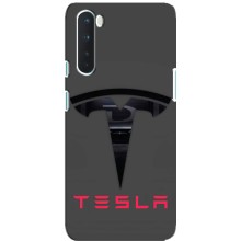 Силіконовий бампер з картинкою машини на OnePlus Nord (Logo TESLA)