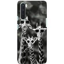 Силіконовий чохол з КАРТИНКАМИ літо для OnePlus Nord (AlphaPrint) (Жирафи в окулярах)