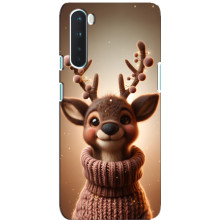 Яскравий чохол для OnePlus Nord з Зимові Оленята (Олень в светрі)