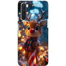 Яскравий чохол для OnePlus Nord з Зимові Оленята (Олень з шарфом)