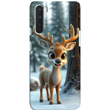 Яскравий чохол для OnePlus Nord з Зимові Оленята (Оленятко в лісі)