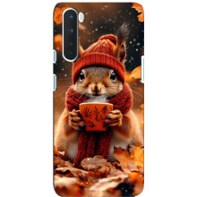 Печатный чехол «Зверята с кофе» для OnePlus Nord – Белка с кофе