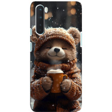 Печатный чехол «Зверята с кофе» для OnePlus Nord – Мишка с кофе