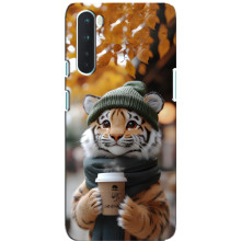 Печатный чехол «Зверята с кофе» для OnePlus Nord – Тигр с кофе
