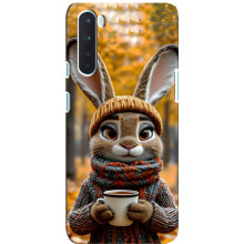 Печатный чехол «Зверята с кофе» для OnePlus Nord – Зайчик с кофе