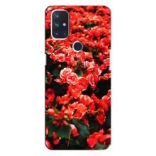Чохли з квітами для OnePlus Nord 10 5G (VPrint) (Квіти червоні)