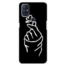 Чехлы (Знак сердечка) на OnePlus Nord 10 5G – Сердце на черном