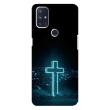 Чехол для OnePlus Nord 10 5G (AlphaPrint) - (Христианские) – Крест и город