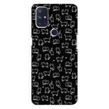 Чехол на тематику: Коты для OnePlus Nord 10 5G (Котики на черном)