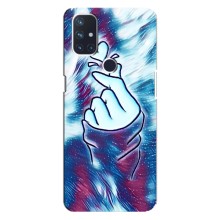 Чехол с принтом для OnePlus Nord 10 5G (AlphaPrint - Знак сердечка) – Радужное сердце