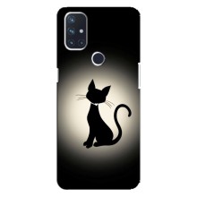 Чехол с принтом для OnePlus Nord 10 5G (AlphaPrint) Модные коты – Силуэт котика