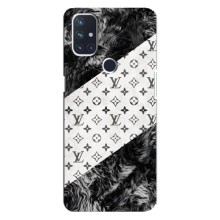 Чехол Стиль Louis Vuitton на OnePlus Nord 10 5G – LV на белом