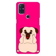 Чехол (ТПУ) Милые собачки для OnePlus Nord 10 5G – Веселый Мопсик
