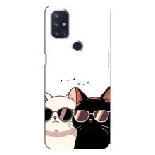 Чохол з малюнком кіт на OnePlus Nord 10 5G – Коти в окулярах