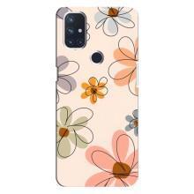 Чохол з квітковим принтом на ВанПлюс Норд 10 5Дж (Кольорові квіти)
