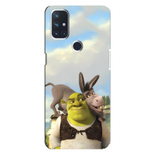 Чехол с мультфильмом Шрек на OnePlus Nord 10 5G – Шрек и осел