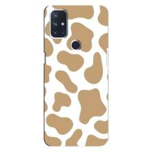 Чохол з принтом корови на ВанПлюс Норд 10 5Дж – Бежевий принт
