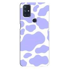 Чохол з принтом корови на ВанПлюс Норд 10 5Дж – Фіолетовий принт